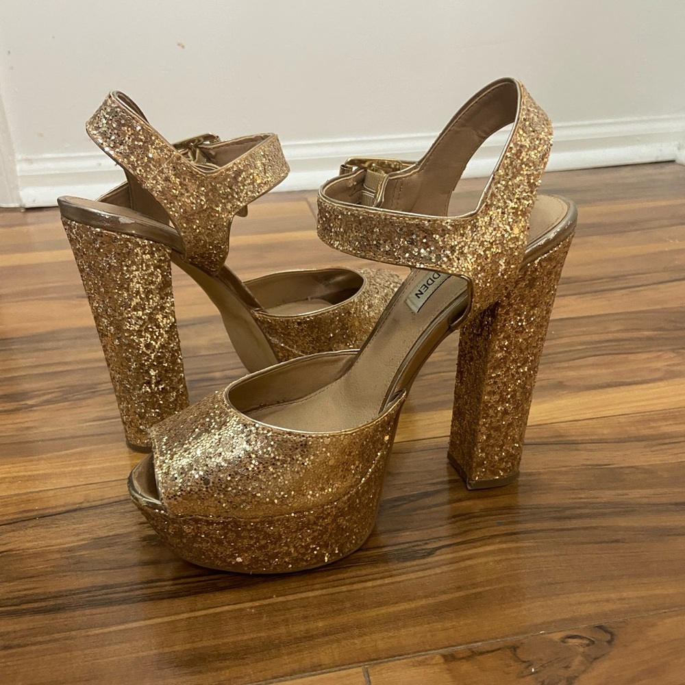 Steve Madden Jillyy Glitter Platform Sandals Size 7